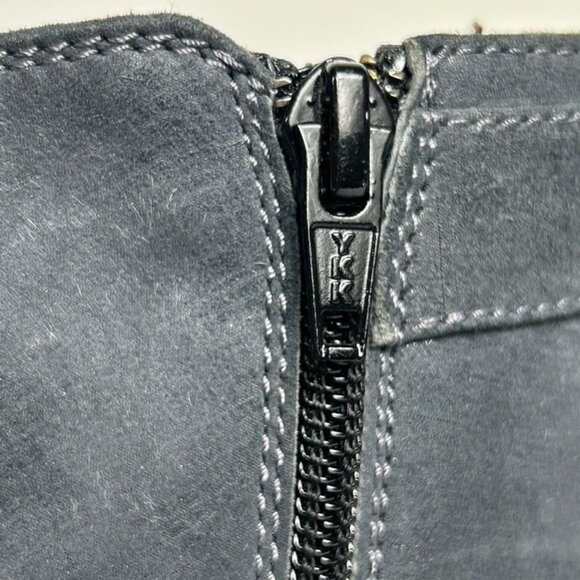 AGL Attilio Giusti Leombruni Double Buckle Suede Wedge Bootie in Asphalt- Sz 9.5 - Picture 5 of 10